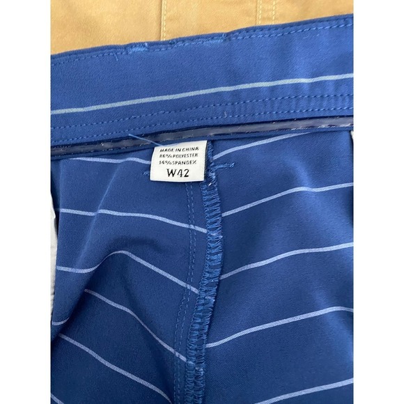FootJoy Royal Blue White Pinstripe Relaxed Fit Performance Golf Pants Size 42x10 - Picture 2 of 6